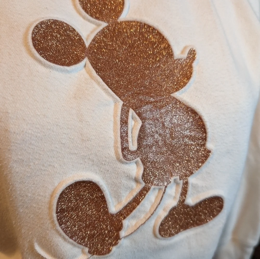 GAP Mickey Sparkle Gold Cropped (Junior Girls) Sweatshirt